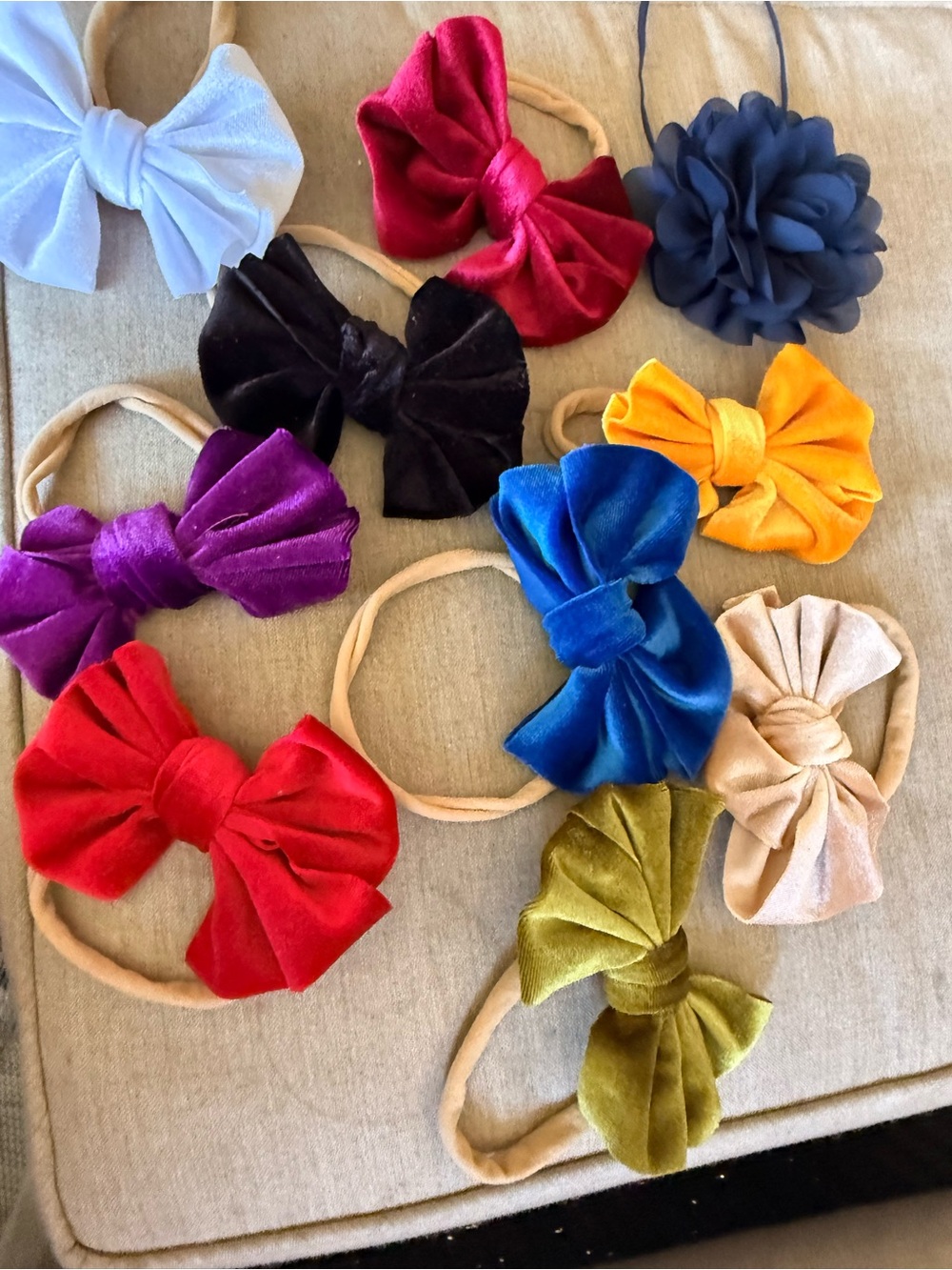 Velvet Bow Headband for Kids - Multicolor Assortment